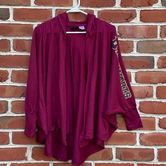 Harry Potter Cardigan Burgundy Red "Hogwarts" Hood Lightweight - Picture 3 of 10